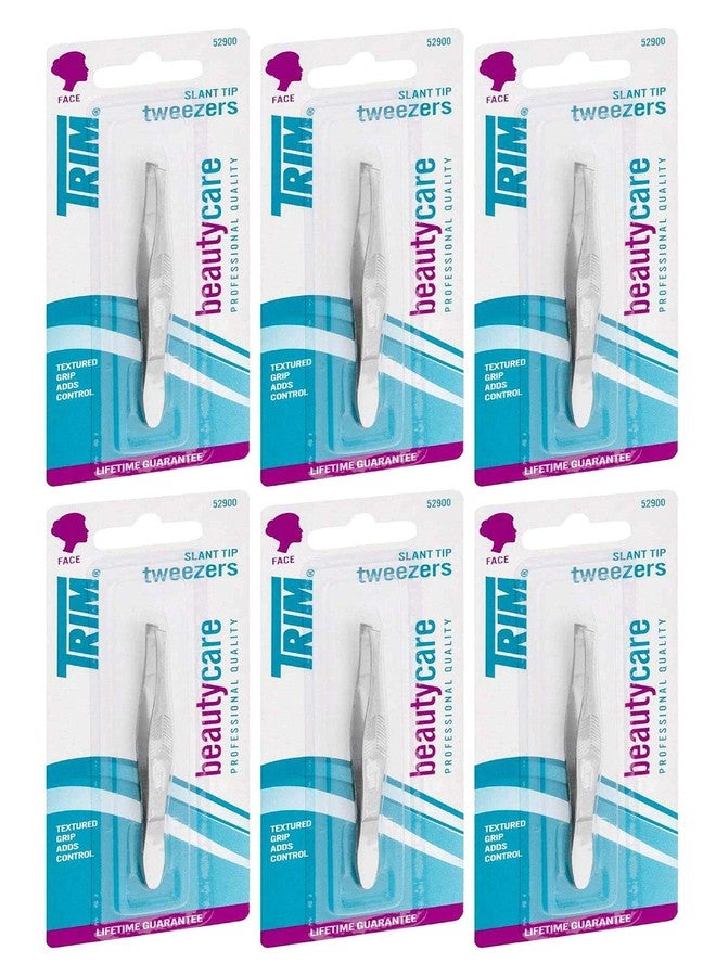 ملاقط تريم للعناية بالجمال ذات طرف مائل (عبوة من 6 قطع)